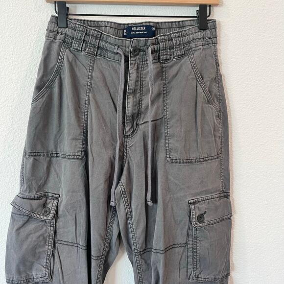 Hollister Womens Ultra High-Rise Dad Y2K Gray Utility Cargo Pants | Sz 8/29 LONG - Picture 5 of 8